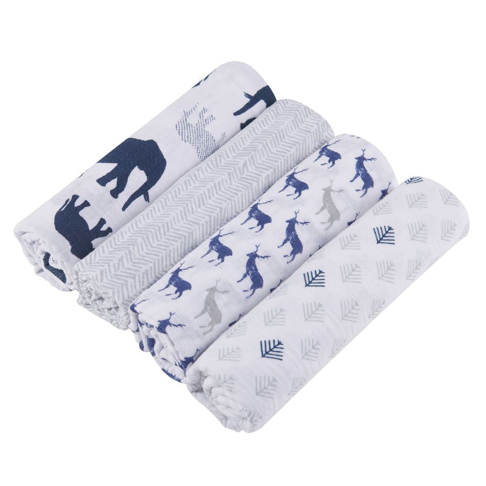 In the Wild Cotton Muslin Swaddle 4PK
